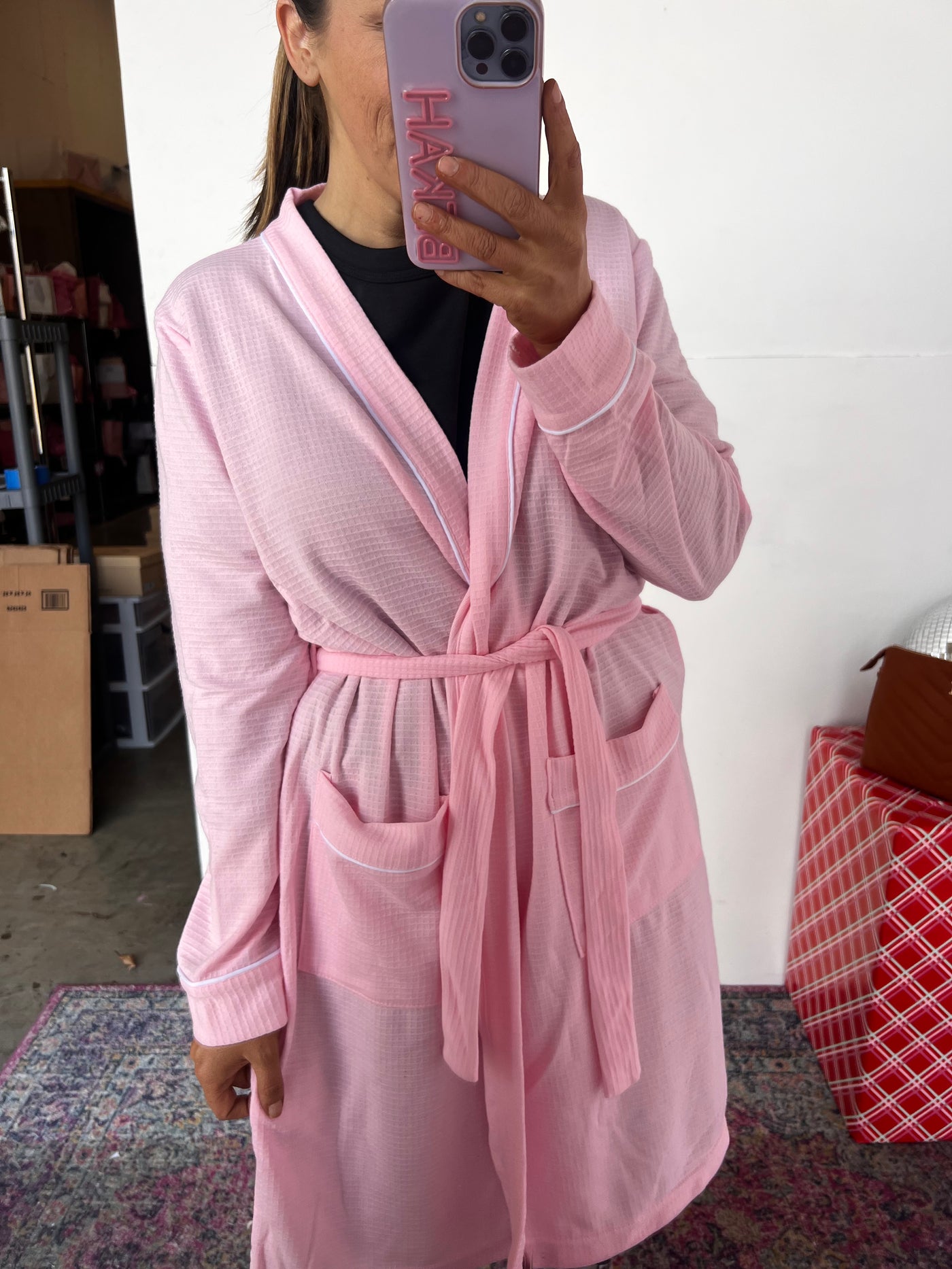 Pink Waffle Robe