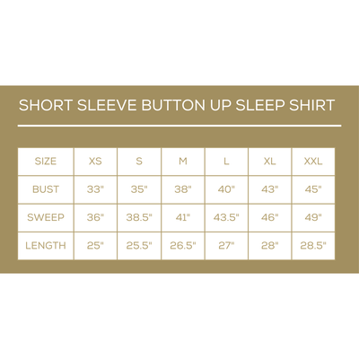 Bunny Love Short Sleeve Button Up Sleep Shirt   White/Sky   -Asst.: Large