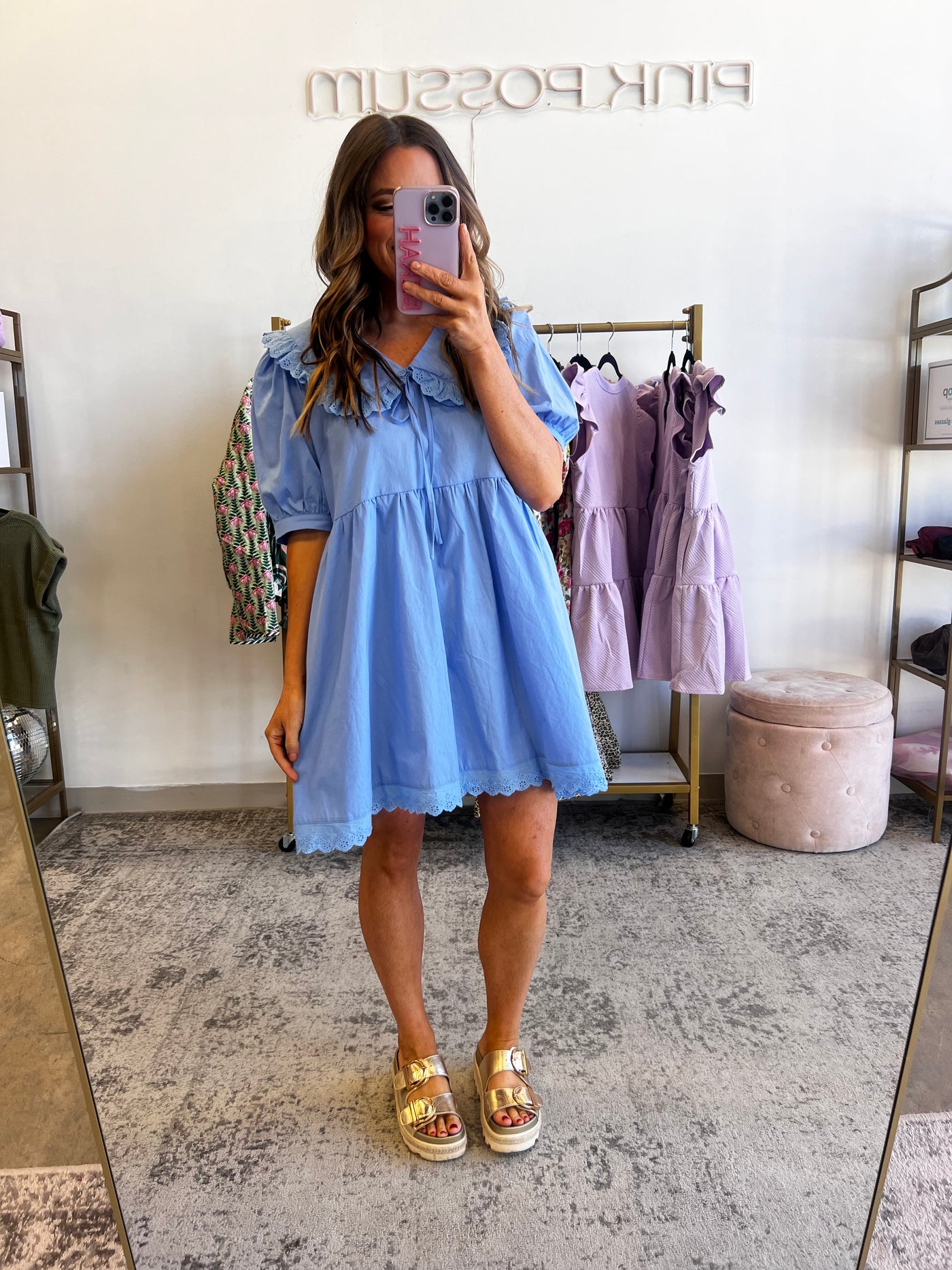 Little Bow Peep Dress- Blue