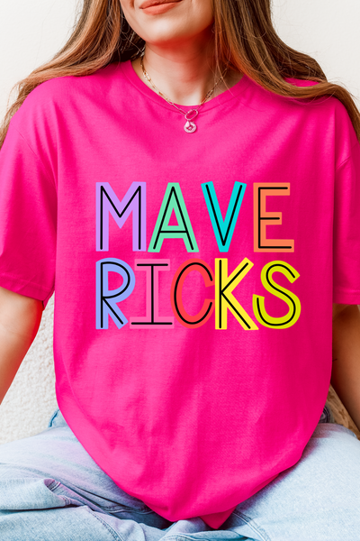 Rainbow Block Mavericks Tshirt