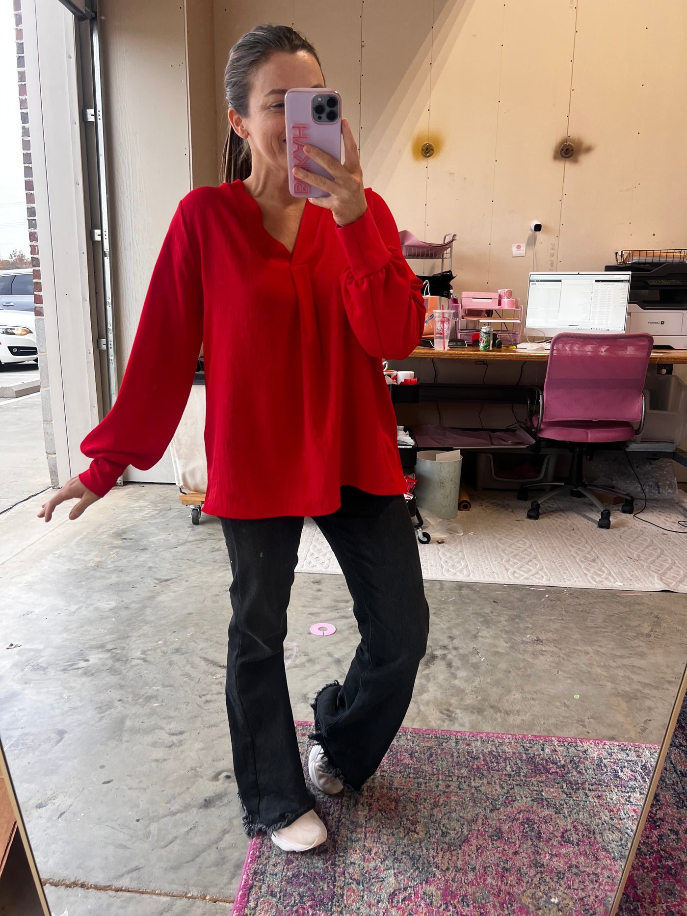 In The City Blouse- Red