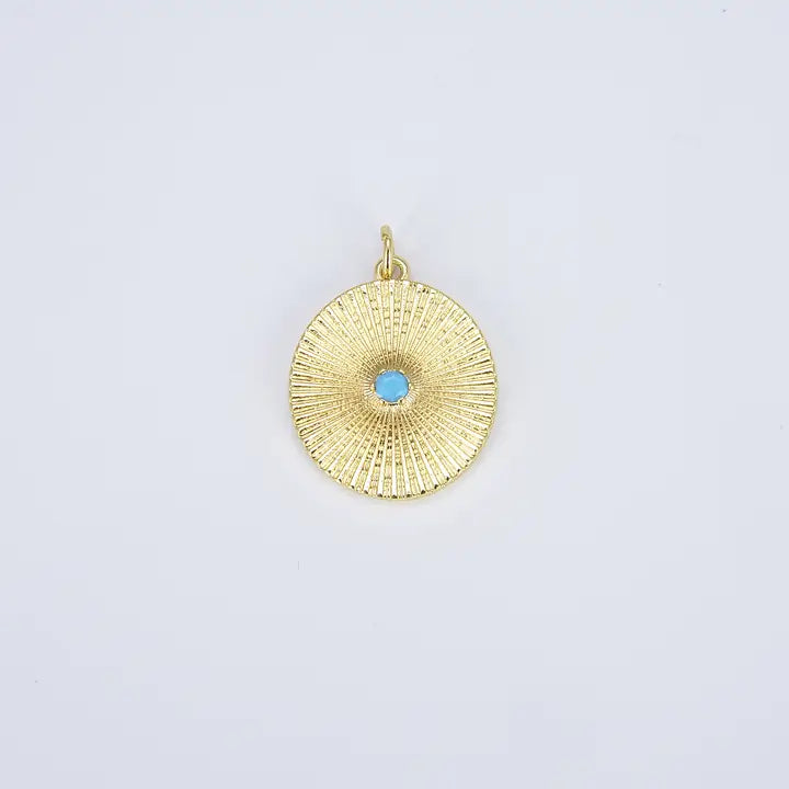 Oval Medallion Charm, Turquoise Pendant