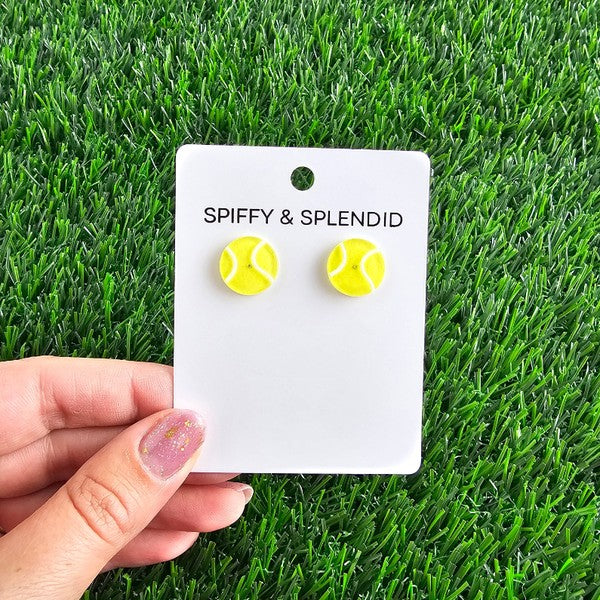 Glitter Tennis Ball Studs