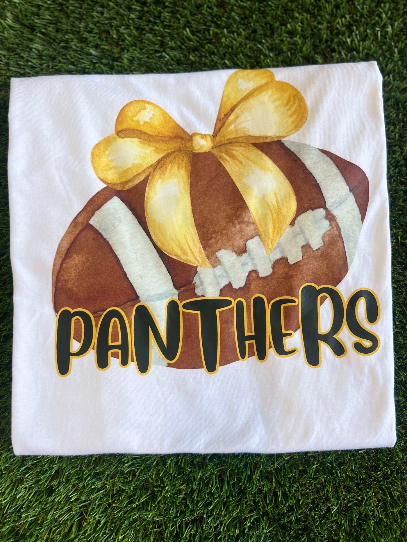 Watercolor Panther Bow Football