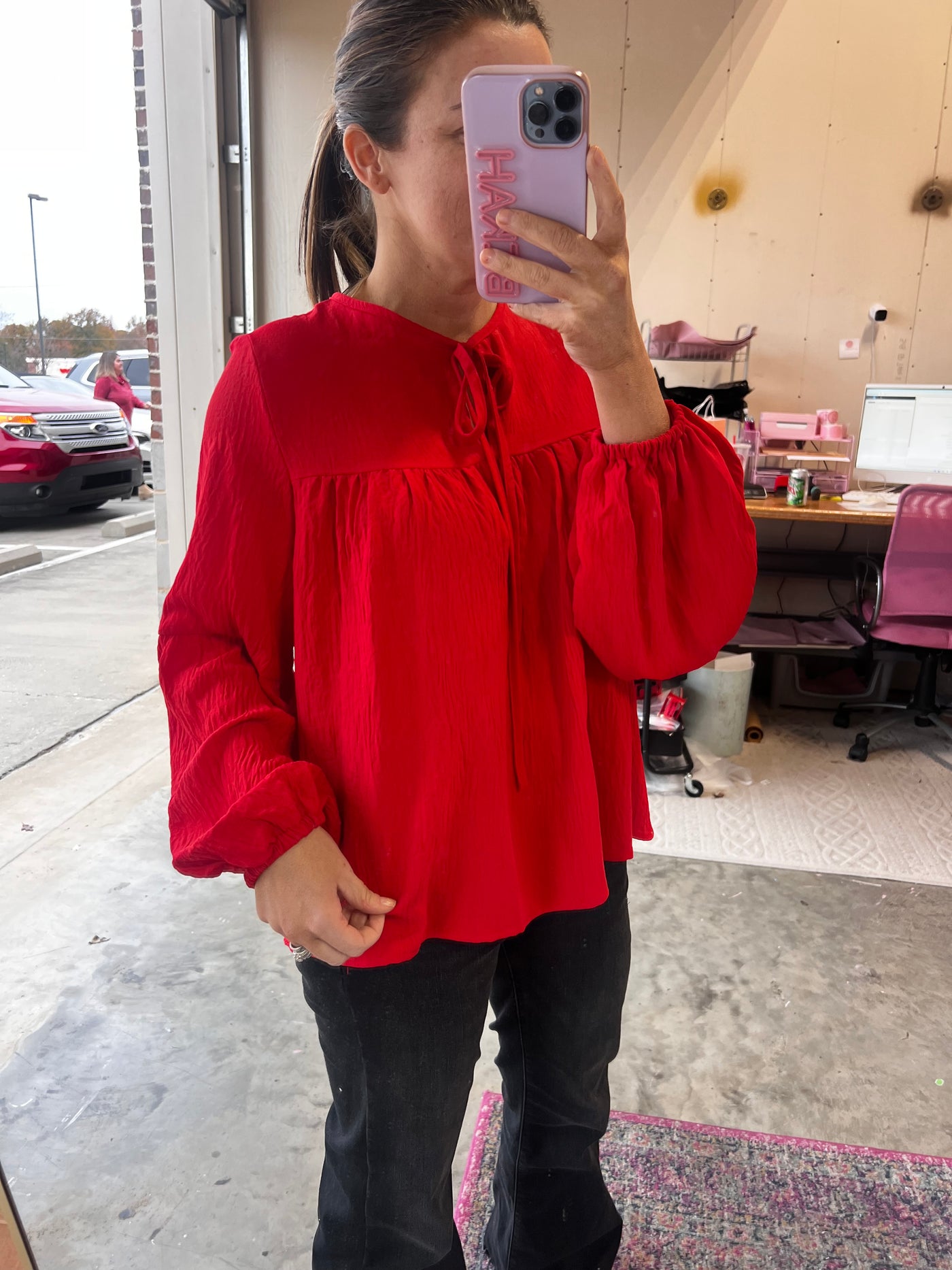 Lovely in Red Blouse