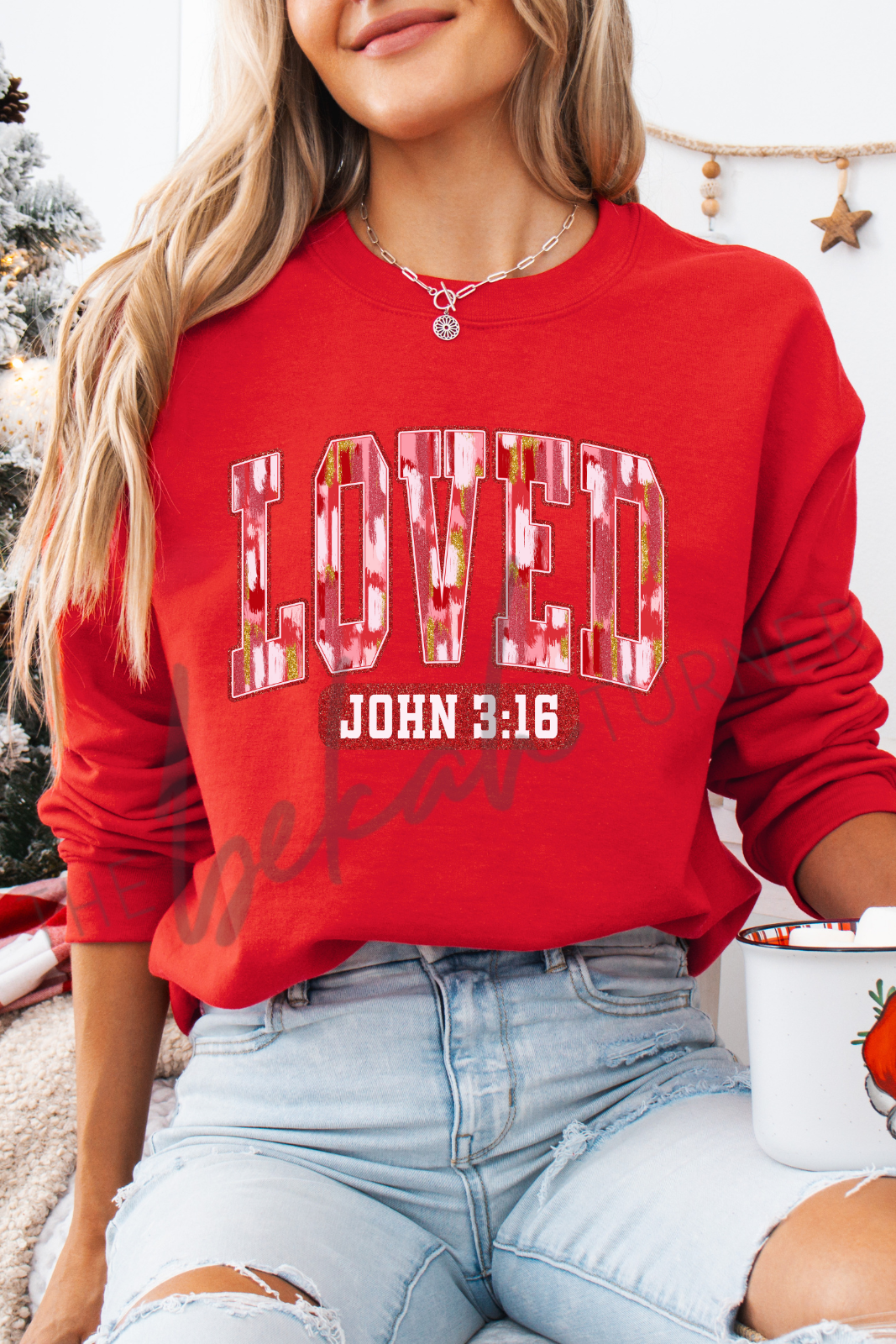 Loved John 3:16 Sweatshirt - Red