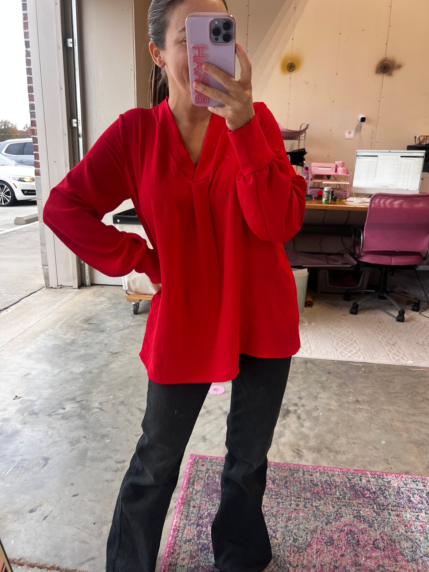 In The City Blouse- Red