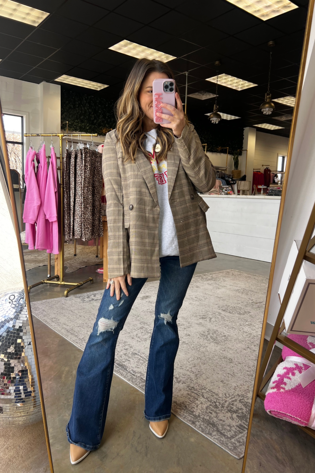 Blaire plaid blazer