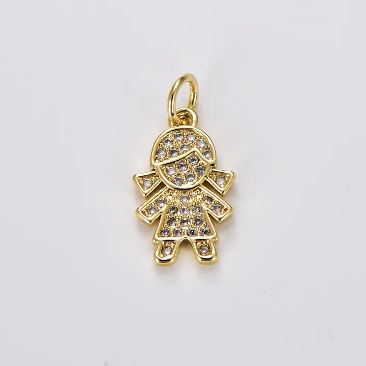 Children Gold Rhinestone Charm