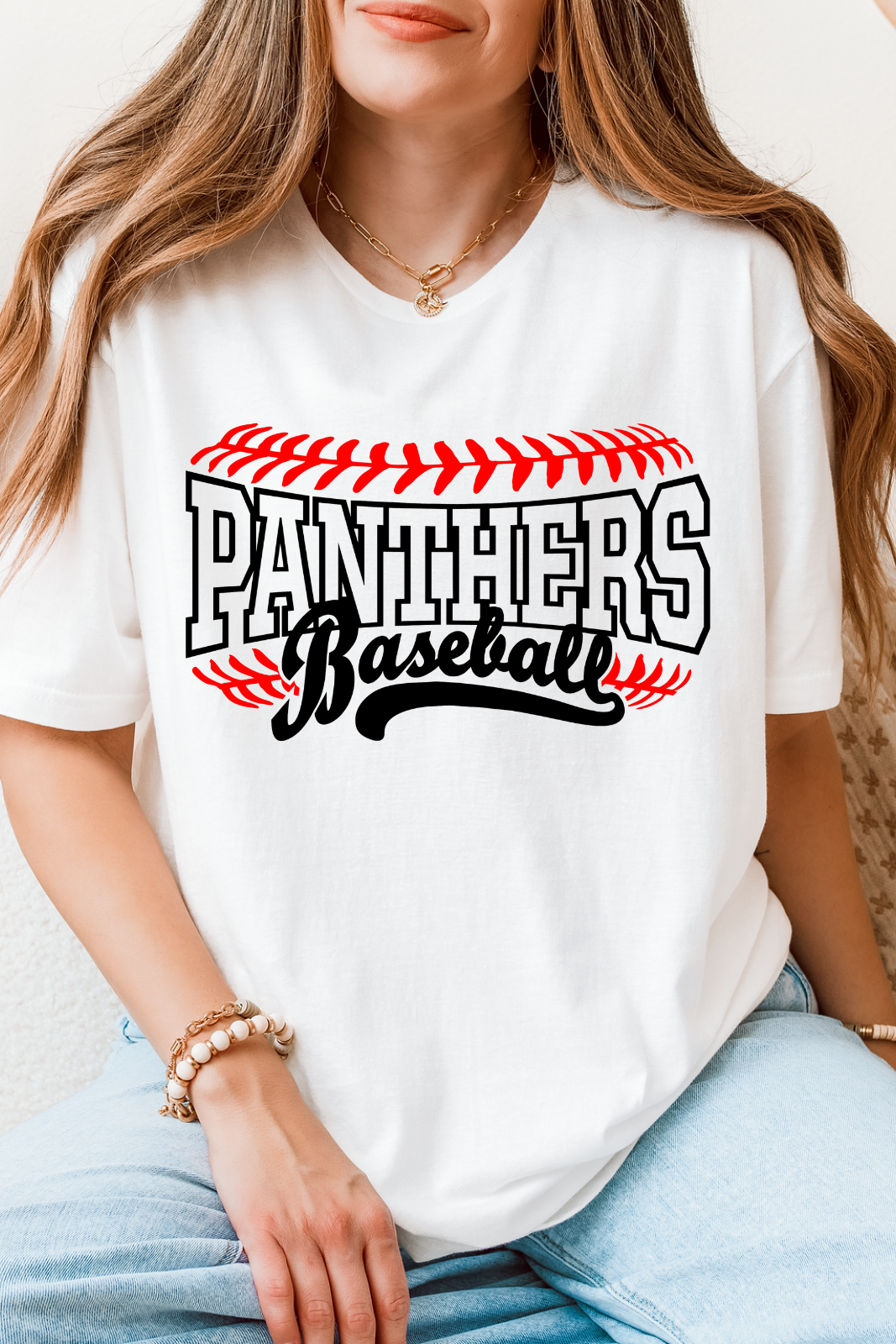 Panthers Baseball Tshirt - White