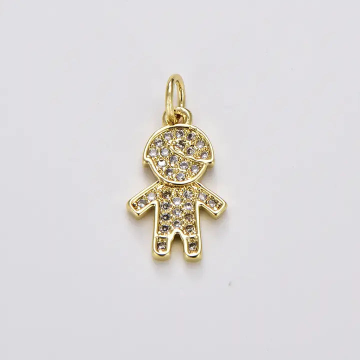 Children Gold Rhinestone Charm