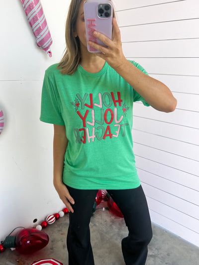 Holly Jolly Teacher Tshirt