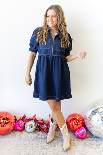 Varsity Blue Denim Dress