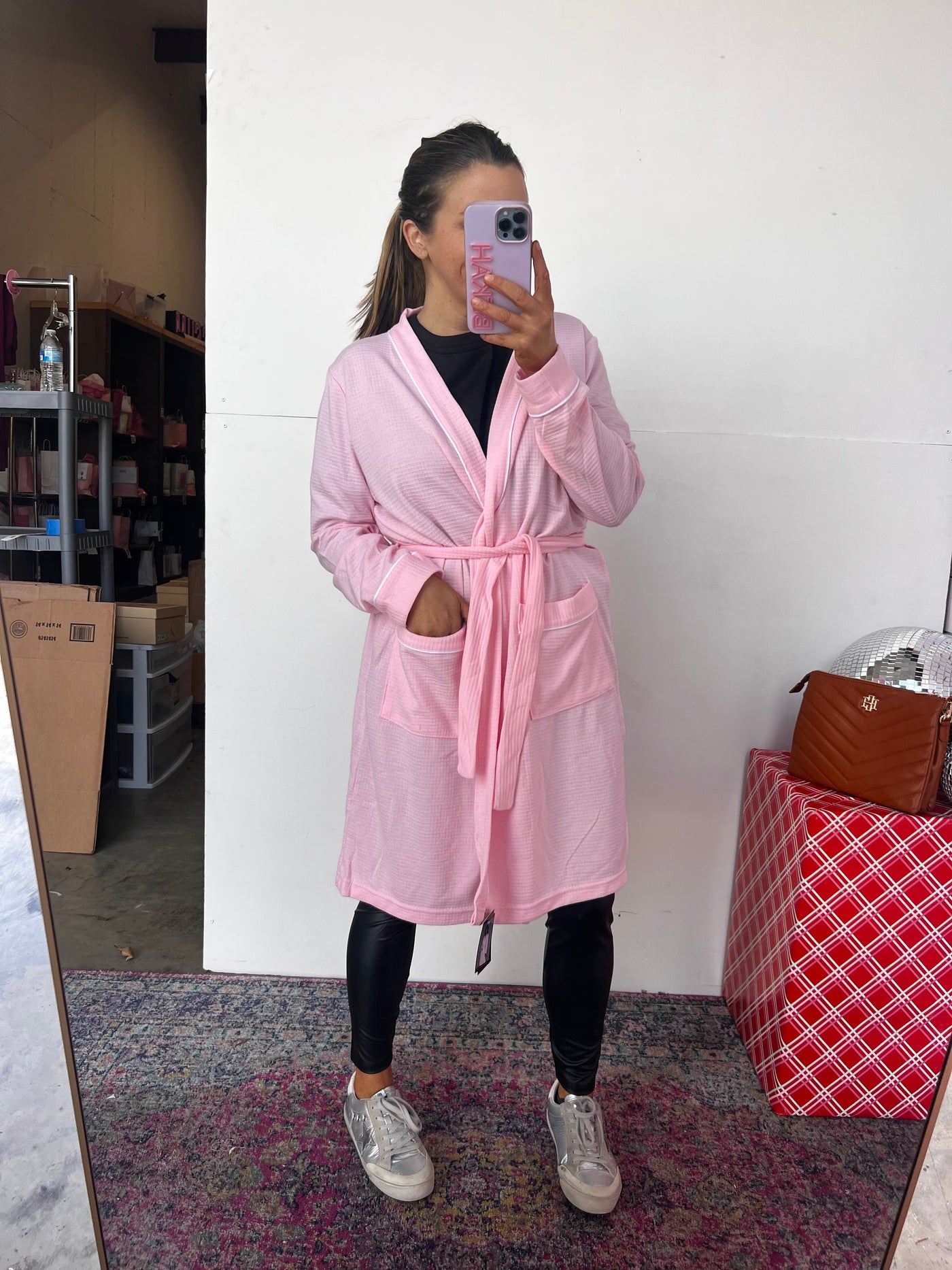 Pink Waffle Robe