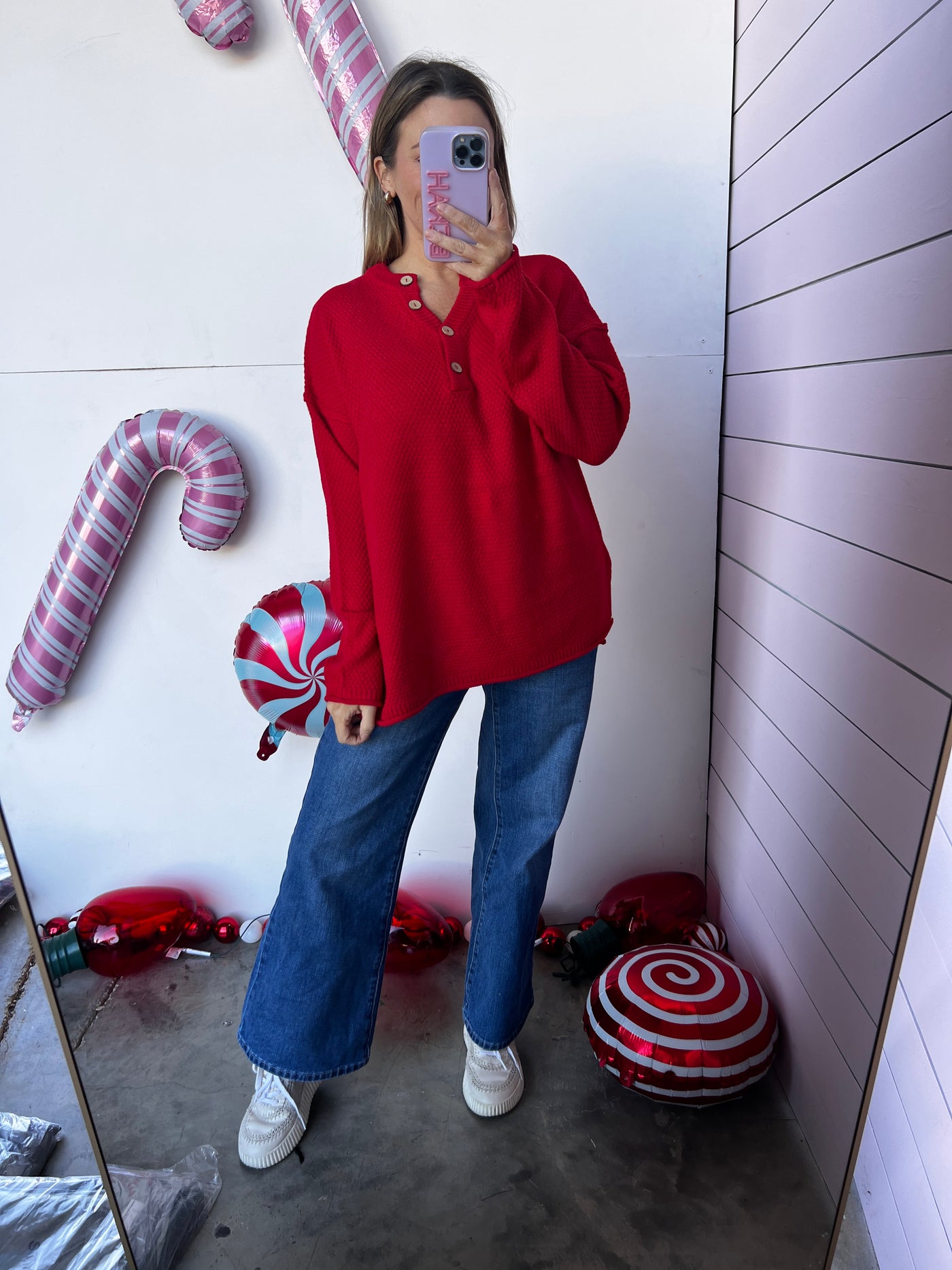 Movement for fall sweater - Red