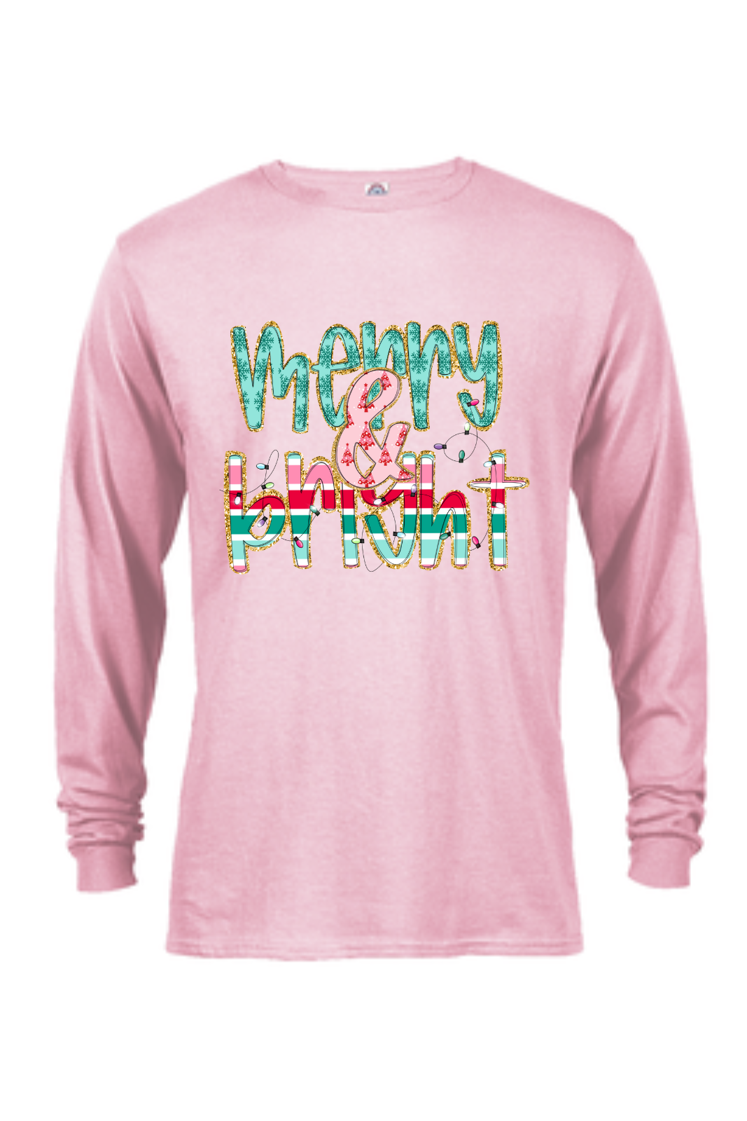 Fun Merry & Bright LS Tshirt- Pink