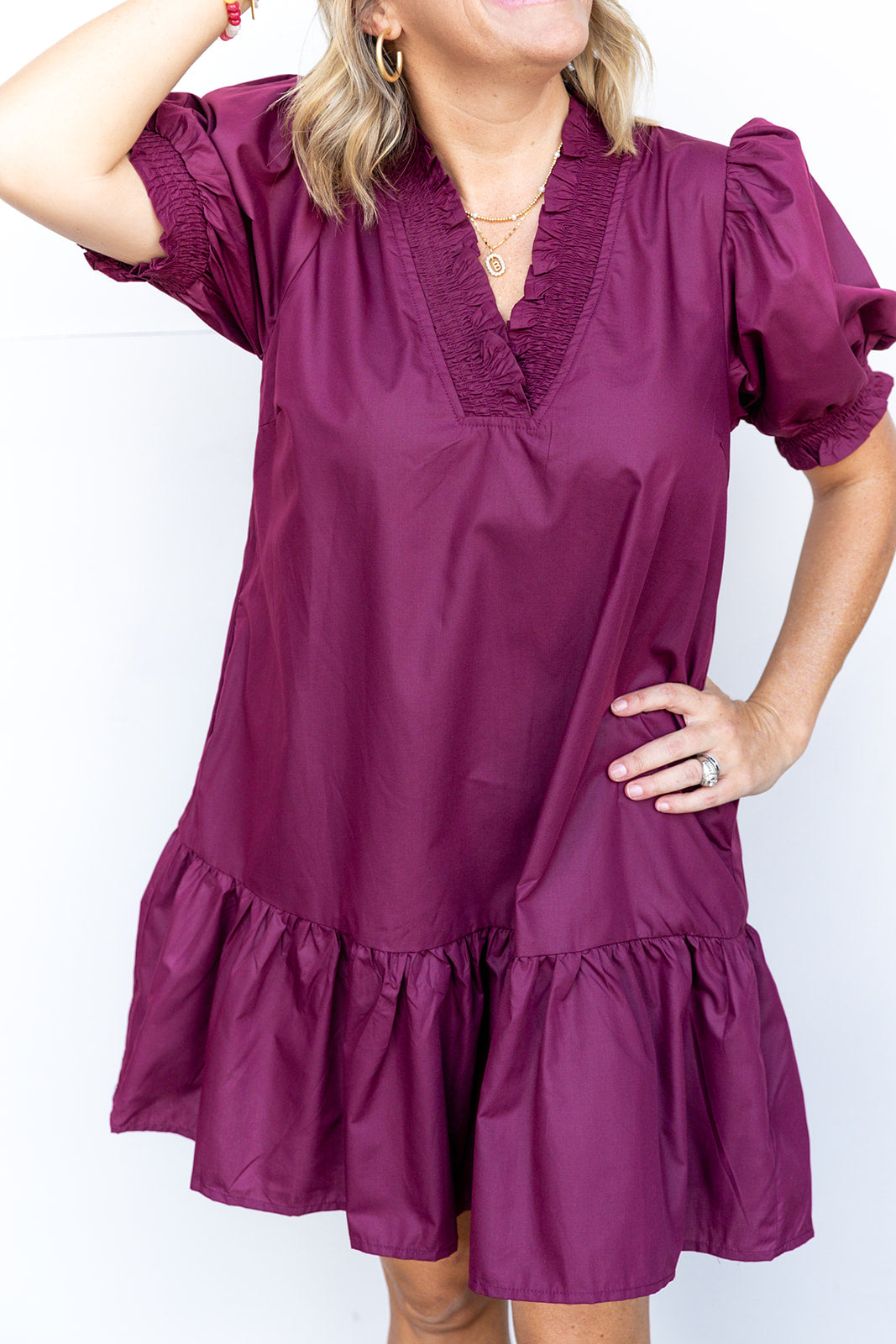 Crazy For Game Day Dress - Merlot