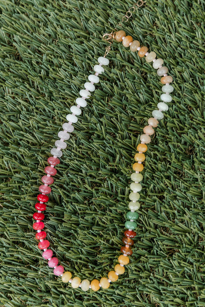 Rainbow Agate Beaded Necklace