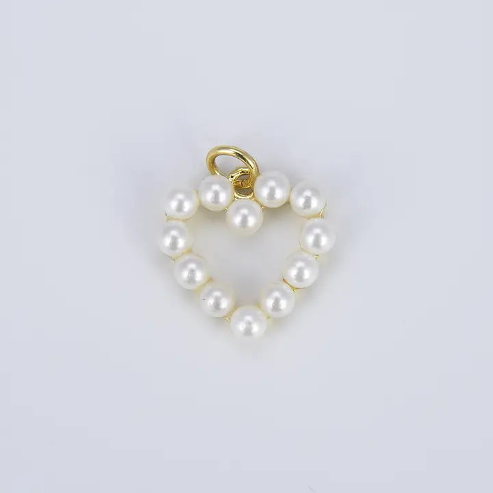 Pearl Beaded Heart Charm