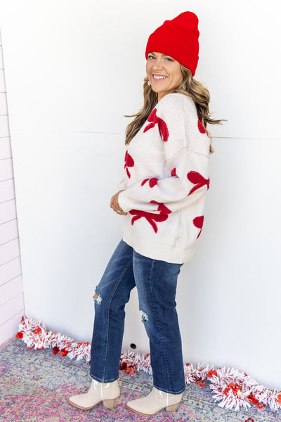 Red Ribbon Sweater