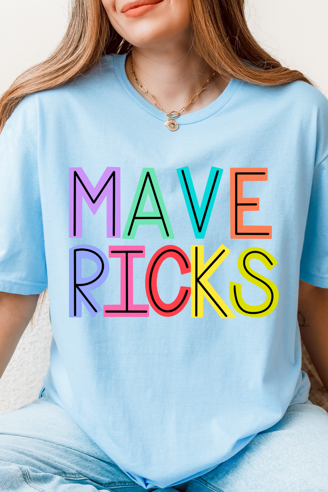 Rainbow Block Mavericks Tshirt