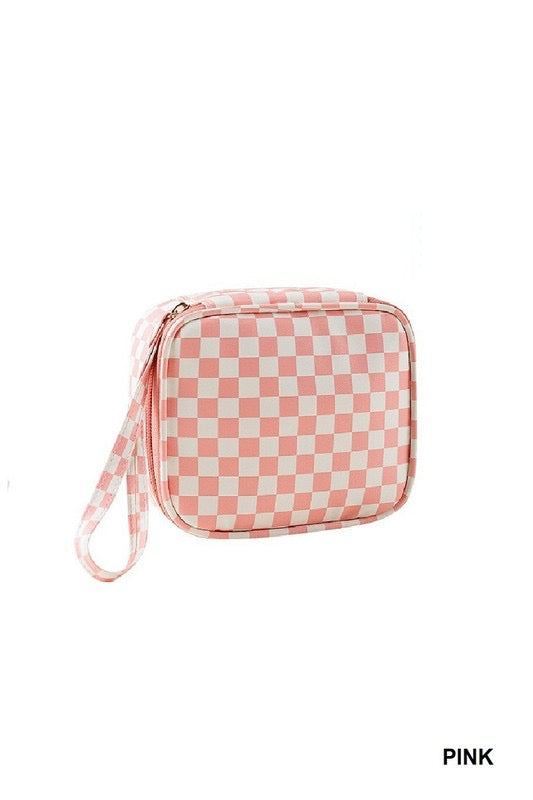 Pink Deal - Checkered Makeup Bag