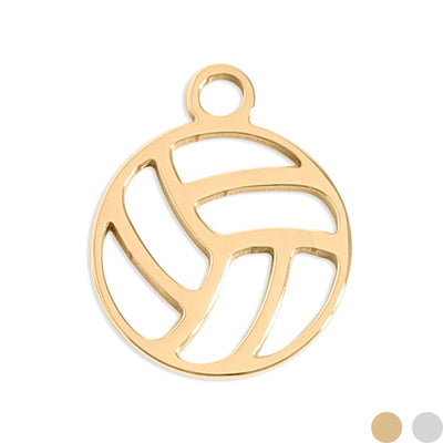 18K Gold PVD Stainless Steel Volley Ball Charm: Gold