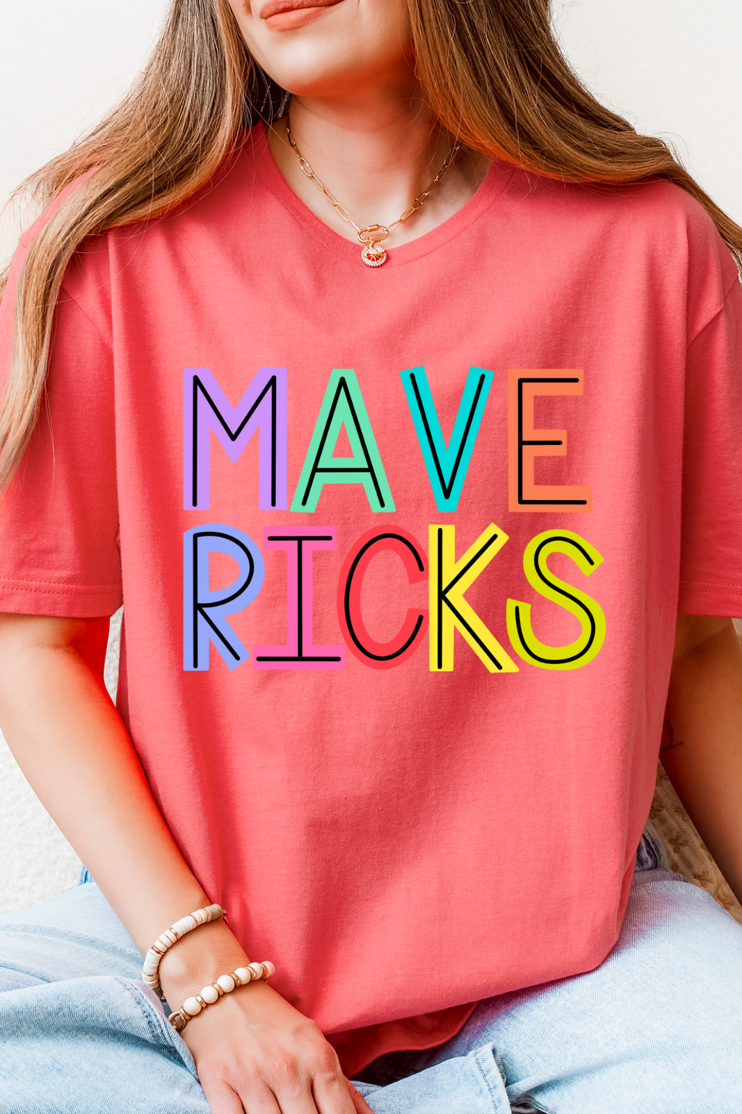 Rainbow Block Mavericks Tshirt