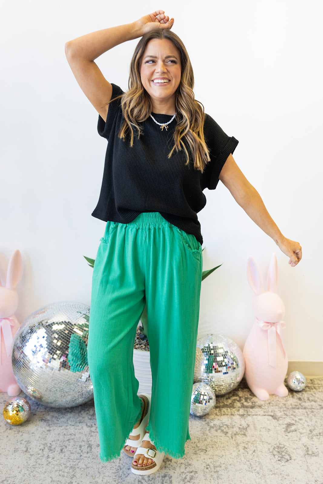 Just Relax Cropped Pants - Emerald