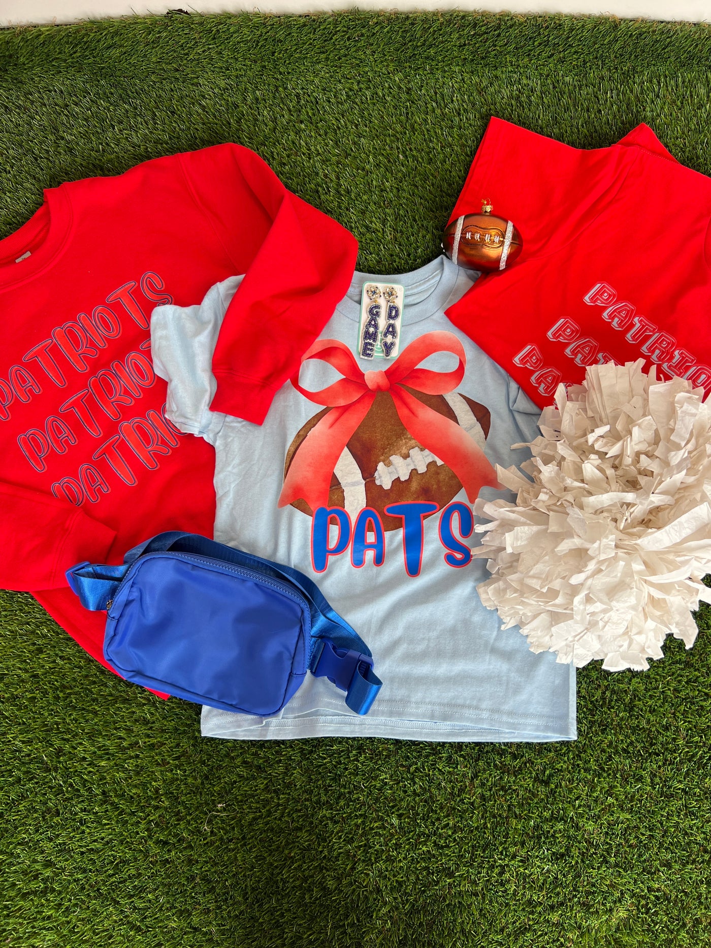 Watercolor bow football Pats Tshirt