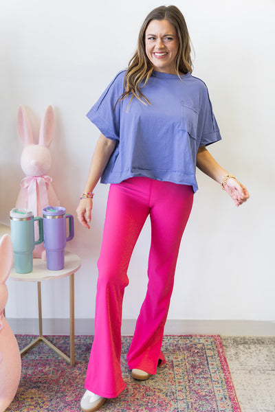 Fancy Me Flare Yoga Pants-Hot Pink