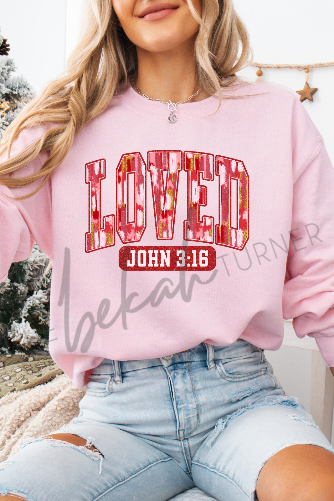 Loved John 3:16 Sweatshirt - Pink