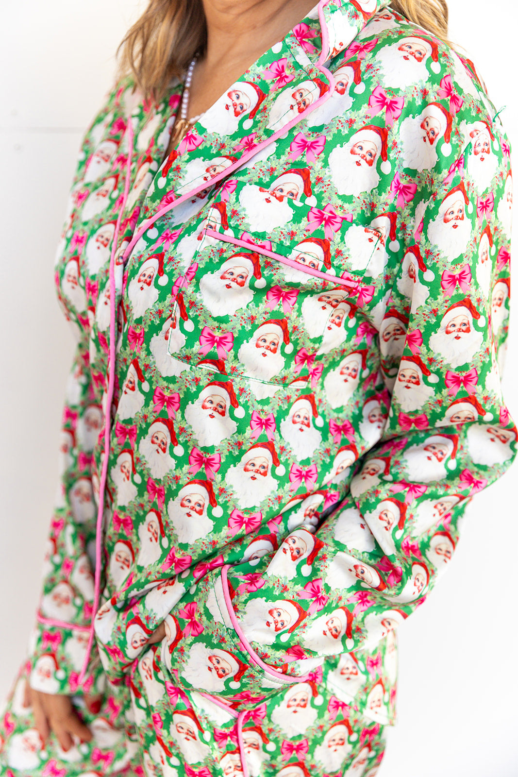 Satin Vintage Santa Pajamas