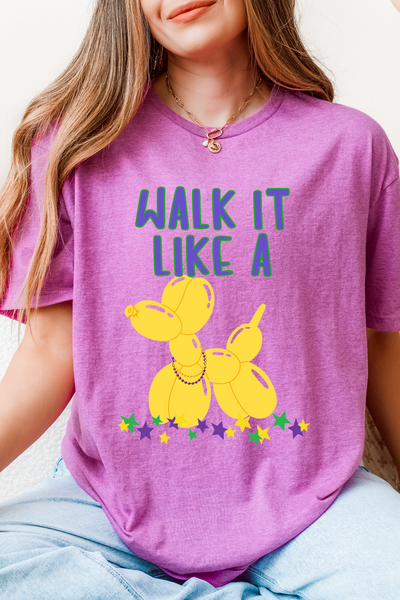 Walk It Like A Dog Mardi Gras Tshirt - Yellow Dog