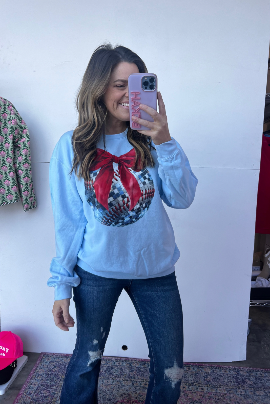 Baseball Disco sweatshirt - light Blue