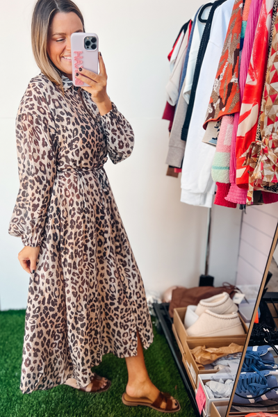 Leopard Loving Midi Dress