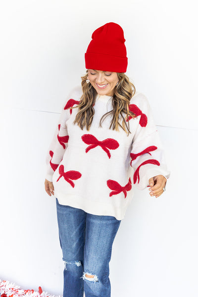 Red Ribbon Sweater