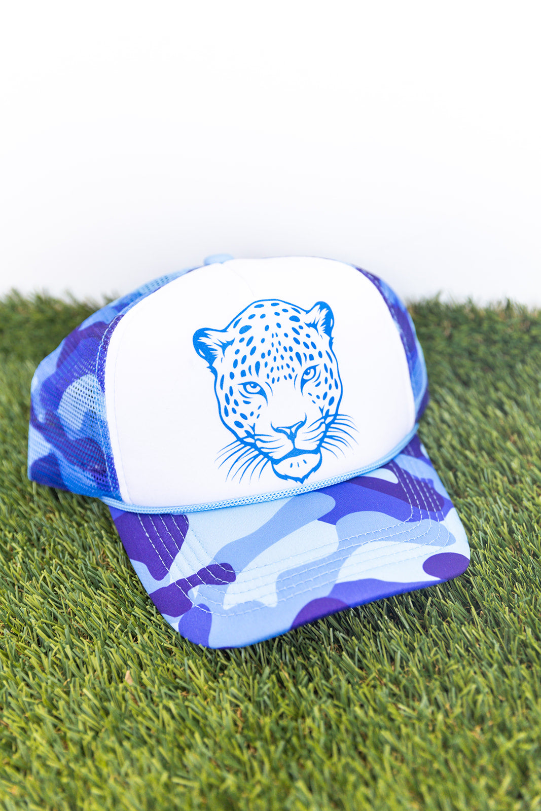 Blue camo jags trucker hat