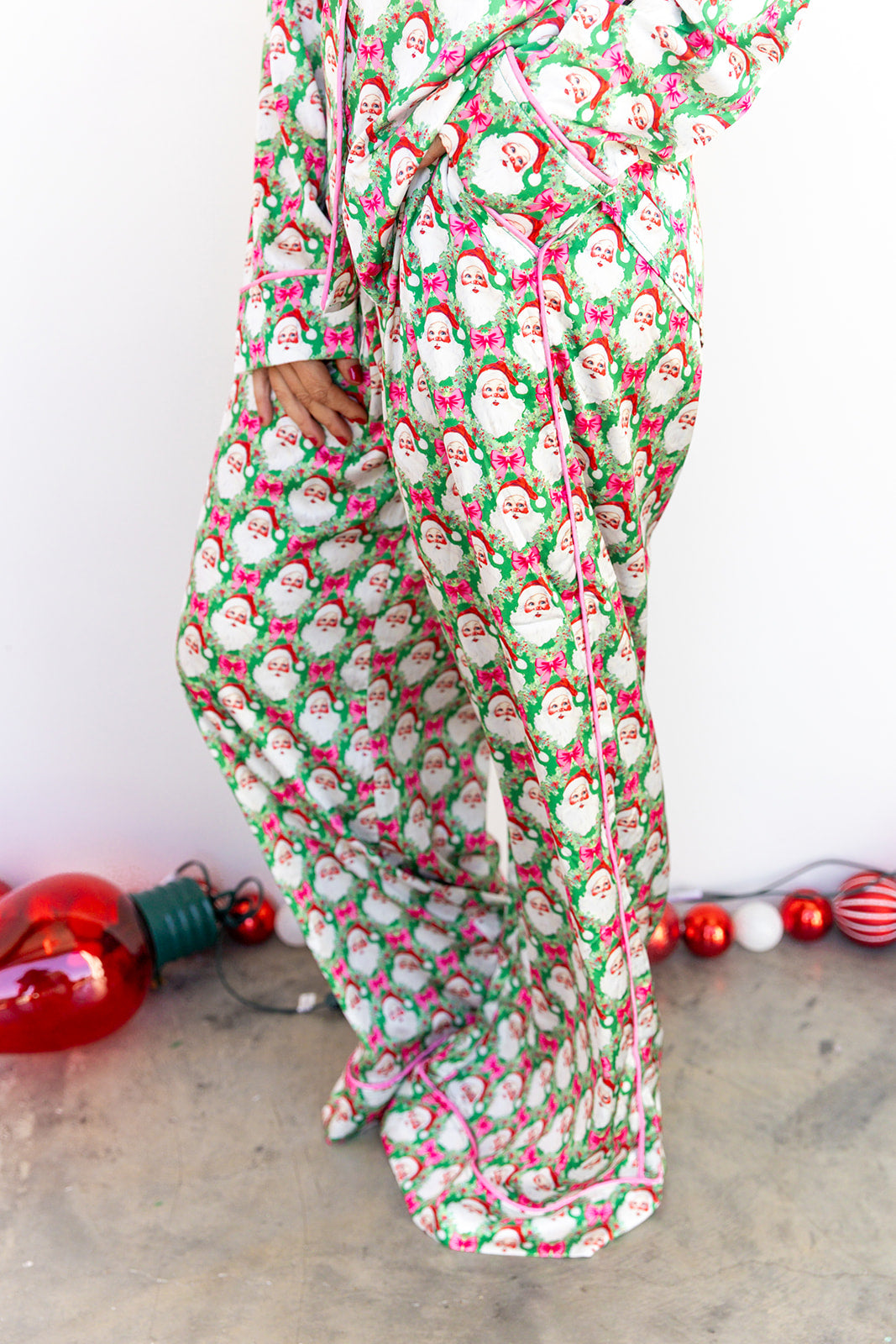 Satin Vintage Santa Pajamas