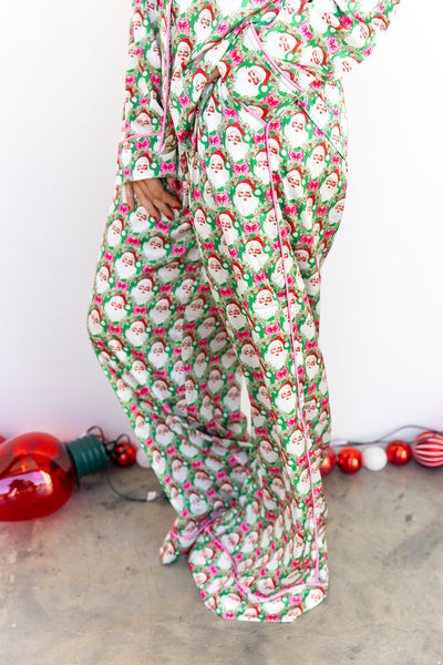 Satin Vintage Santa Pajamas