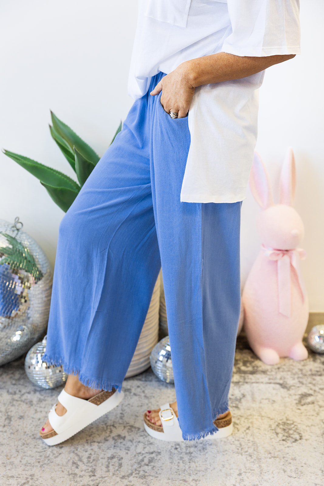 Just Relax Cropped Pants - indigo