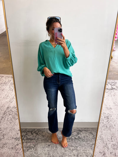 Ocean View Blouse - Jade