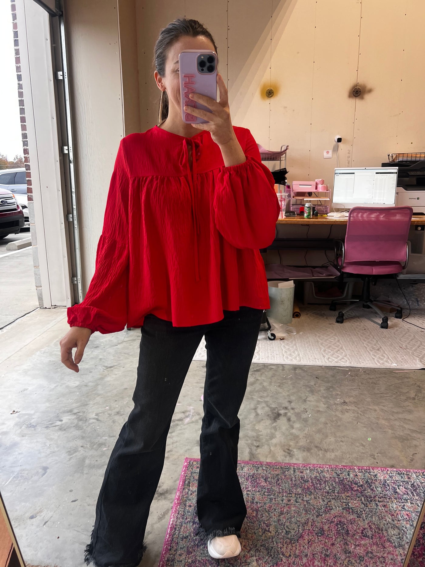 Lovely in Red Blouse