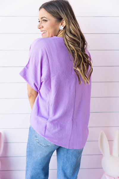 Blissful Blouse - Bright Lavender