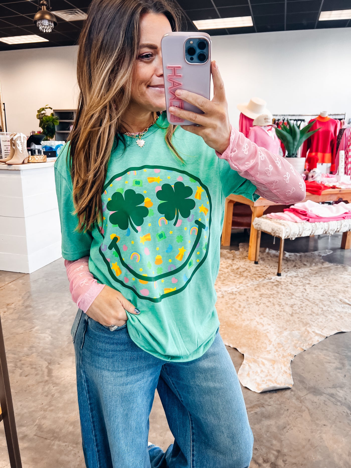 Feeling the Charm tshirt - Heather Irish Green