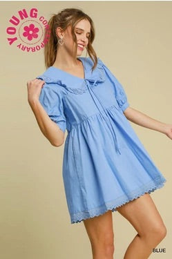 Little Bow Peep Dress- Blue