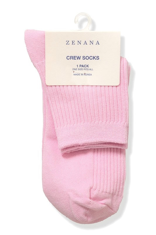 Pink Crew Sock