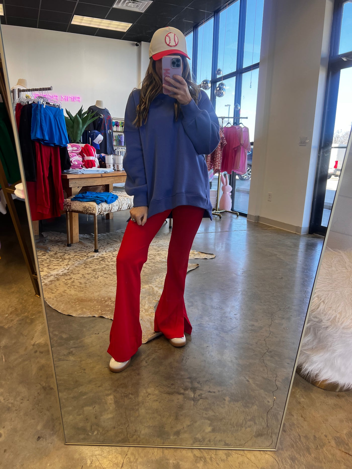 Fancy Me Flare Yoga Pants- Red