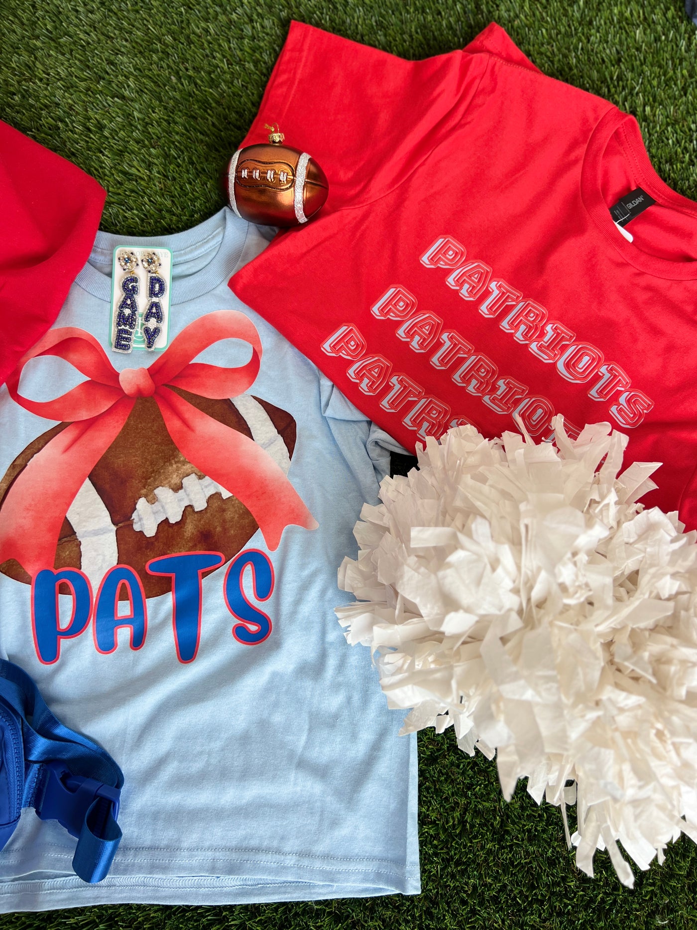 Watercolor bow football Pats Tshirt