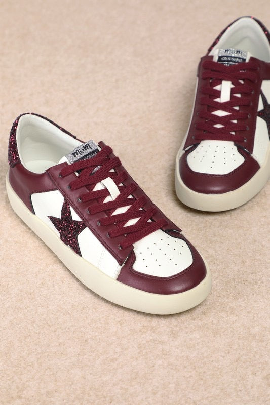 Candace Sequin Sneaker Maroon